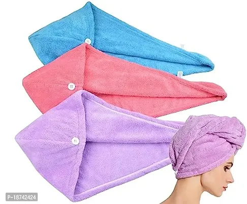 Cotton Quick Absorbent Hair Drying Magic Hair Towel Wrap for Women-thumb4