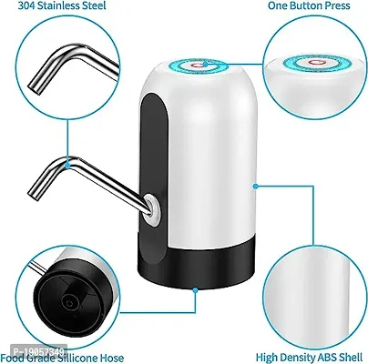 Automatic Water Dispenser Pump | USB Rechargeable Battery Water Pump for 20 Litre Bottle | Electric Water Dispenser | Water Can Dispenser Pump with Built in Copper String Benefits (Black)-thumb3