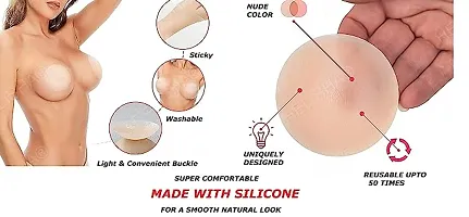 Silicone-Women's Reusable Nipple Cover - Silicone Nipple Cover Bra Pad - Adhesive Reusable Nipple Pads - Thin Silicone Nipple Cover Pasties(Free-Size)-thumb1
