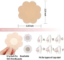 Nipple Cover 10 Pcs Brozigo Pasties Nipple Covers for Woman 10 Pairs Self-Adhesive Breast Petals for Summer Dress Beige (Free Size)-thumb2