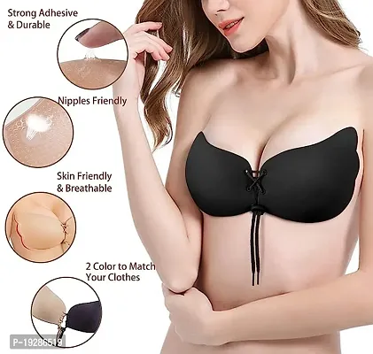 Women's Silicone Padded Wire Free Push Up Bra random color pack of 1-thumb4