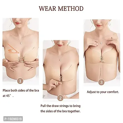 Women's Silicone Padded Wire Free Push Up Bra random color pack of 1-thumb2