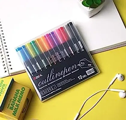 Colorations® Shimmer Outline Markers - 12 Colors Each with