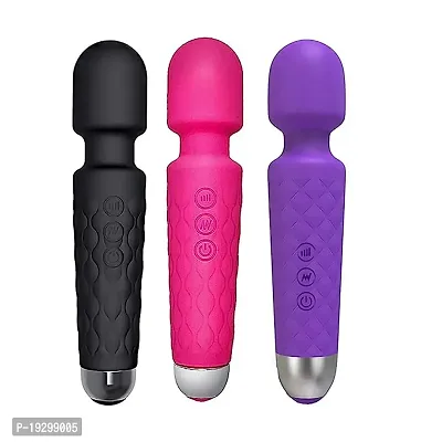 Cordless Rechargeable Battery Powered Personal Body Wand Massager Machine for Full body with 20 Vibration Modes with 8 Speeds  Water Resistant Women  Men, Multicolor (Pack of 1)-thumb4
