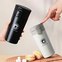 Double  Wall 380ML Vacuum Insulated Stainless Steel Tea Coffee Mug Thermos Flask Travel Mug - Tumbler with Flip Lid Mesh Filter Hot and Cold for 6 Hours-thumb3