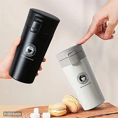 Double  Wall 380ML Vacuum Insulated Stainless Steel Tea Coffee Mug Thermos Flask Travel Mug - Tumbler with Flip Lid Mesh Filter Hot and Cold for 6 Hours-thumb4