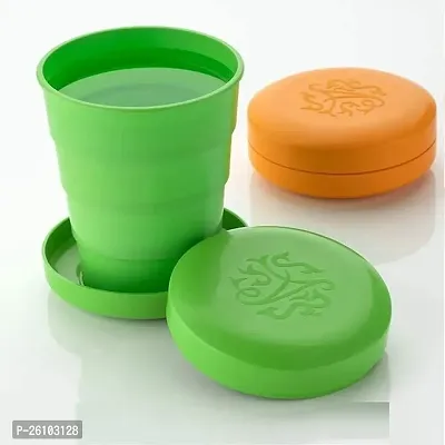 Folding Water Cup Portable Silicone Telescopic Drinking Collapsible Cup Multi-Function Travel Cup Foldable Silica Mug(1 Pc Set)-thumb0