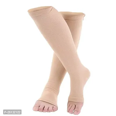 Zipper Compression Socks with Open Toe Best Support Zipper Stocking for  Edema Swollen Nurses Pregnancy Recovery