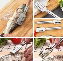 Fish Scale Scraper Fish Scaler Sawtooth Scale Descaler Scraper Cleaner Fish Scales Brush Shaver Remover Scale Knife Peeler Skin Peeler Fish Tools Kitchen (Pack - 1)-thumb2