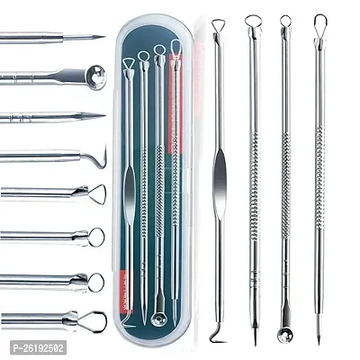 Blackhead and White Head Removal Tool Kit| 4 in 1 Stainless With Plastic Case| Face Skin Care Kit Come Done Scar Extractor-thumb0