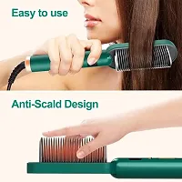 Hair Straightener Comb for Women  Men, Hair Styler, Hair Straightening Iron, Straightener Machine Brush/PTC Heating Electric Straightener with 5 Temperature - Multicolor-thumb1