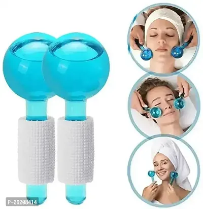 Facial Globe Ice Massager Ball Roller, for Face Care Redness Smoothing Relief (Multicolour, Pack of 2)-thumb5