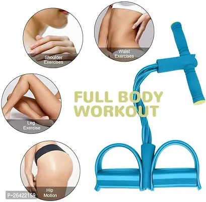 Pull Reducer Training Bands 4 Tubes Body Trimmer Pedal Exerciser Yoga Crossfit Exercise, Arm Exercise, Tummy Body Building Training Men and Womens (Pull Reducer)-thumb2