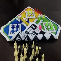 2 in 1 Ludo Chess Mat Games Mini Size 1 X 1 Feet Anti-Skid Reversible Foldable Party  Fun Games Board Game-thumb3