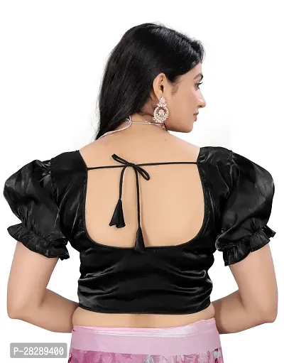 Reliable Black Organza Embellished Stitched Blouses For Women-thumb3
