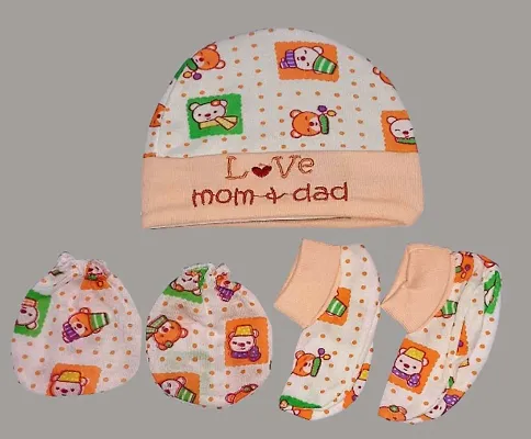 Baby Mittens Caps Gloves and Booty 0-3 Months Combo Set