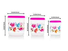 Plastic Grocery Container - 1000 ml, 2000 ml, 3000 ml  Pack of 6, Pink-thumb2