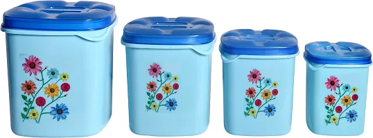 Plastic Grocery Container - 250, 500 ml, 1000 ml, 1500 ml Pack of 8, Blue-thumb2