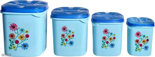 Plastic Grocery Container - 250, 500 ml, 1000 ml, 1500 ml Pack of 8, Blue-thumb3