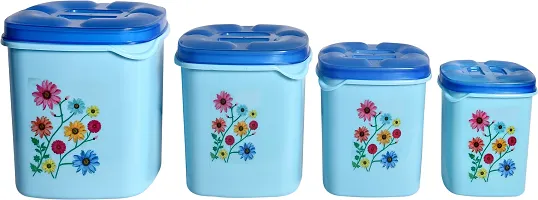 Plastic Grocery Container - 250, 500 ml, 1000 ml, 1500 ml Pack of 12, Blue-thumb2