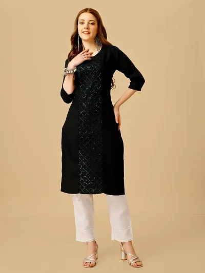 Stylish Cotton Blend Embroidered Kurta Bottom Set