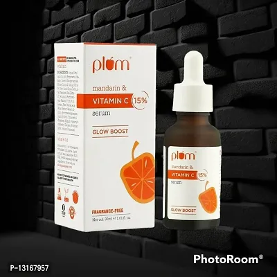 Plum 15% Vita min C Face Serum With Mandarin Serum For Face Glowing  Whitening With Pure Ethyl Ascorbic Acid For Hyperpigmentation  Dull Skin, 30ml