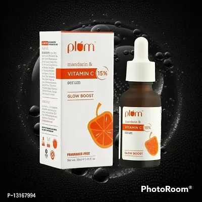 Plum 15% Vitami n C Face Serum With Mandarin Serum For Face Glowing  Whitening With Pure Ethyl Ascorbic Acid For Hyperpigmentation  Dull Skin, 30ml