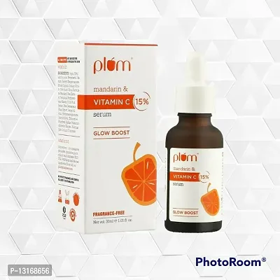 Plum 15% Vitamin C Face Serum With Mandarin Serum For F ace Glowing  Whitening With Pure Ethyl Ascorbic Acid For Hyperpigmentation  Dull Skin, Pack Of 1 {30 ml}