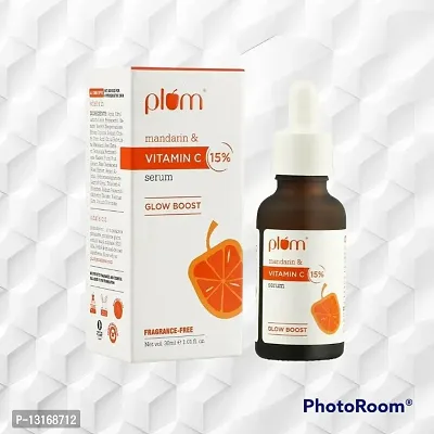 Plum 15% Vitamin C Face Serum With Mandarin Serum For Fa ce Glowing  Whitening With Pure Ethyl Ascorbic Acid For Hyperpigmentation  Dull Skin, PACK Of 1 [30 ML]-thumb0