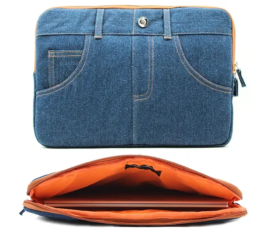 The Purani Jeans Fabric Case Cover for Upto 15 inch Laptop,