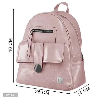 Mounthood PU Leather Stylish and Trending Women Backpack for College Office Travel Bag Girls Handbag-thumb5