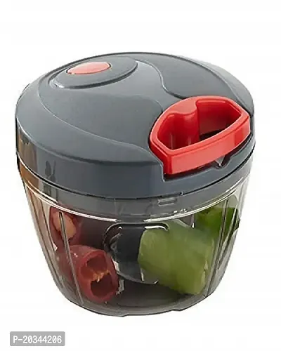 ZEBICS Big Quick Chopper Container 2 in 1 Jumbo Vegetable Chopper, Cutter with Storage Lid for Kitchen- 3 SS Blades (450ML)-thumb0