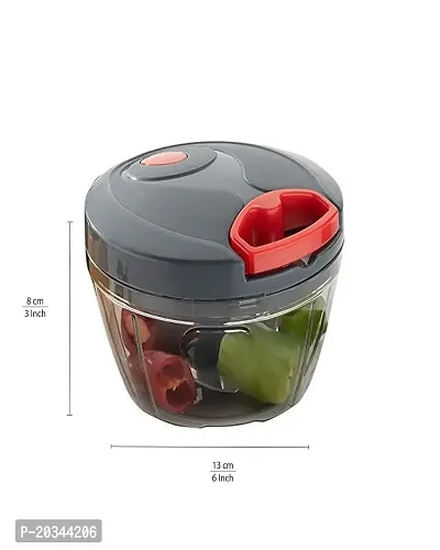 ZEBICS Big Quick Chopper Container 2 in 1 Jumbo Vegetable Chopper, Cutter with Storage Lid for Kitchen- 3 SS Blades (450ML)-thumb5