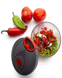 ZEBICS Big Quick Chopper Container 2 in 1 Jumbo Vegetable Chopper, Cutter with Storage Lid for Kitchen- 3 SS Blades (450ML)-thumb2