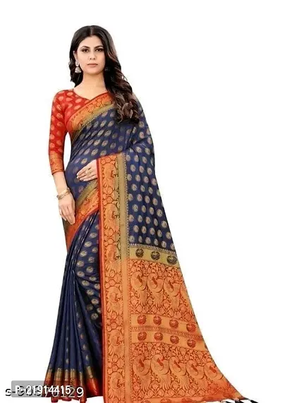 Stylish Art Silk Saree with Blouse piece For Women