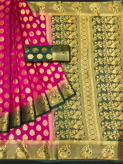 Alluring Art Silk Saree with Blouse piece 