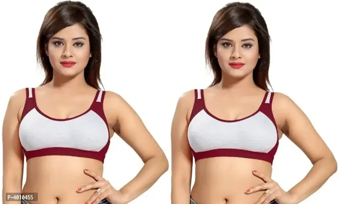 WOMEN  GIRLS NON PADDED SPORTS BRA SET OF 2PCS