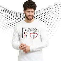 Trendy White Polyester Printed Round Neck Full Sleeves Tees for Men-thumb3