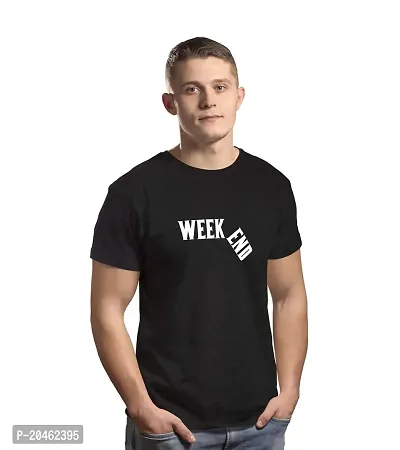 Hinglish Men's Week End T-Shirt (Charcoal Black, XX-Large)