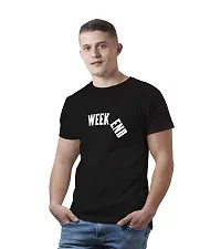 Hinglish Men's Week End T-Shirt (Charcoal Black, Medium)-thumb1