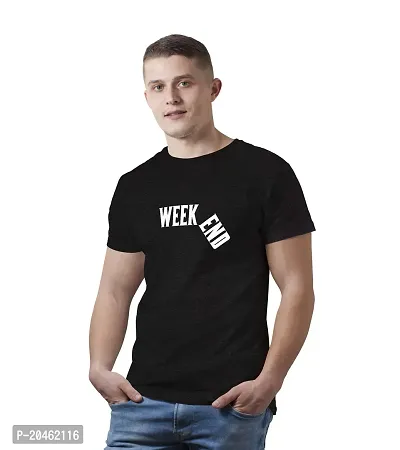 Hinglish Men's Week End T-Shirt (Charcoal Black, Medium)-thumb2