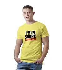 Hinglish Men's I'm in Shape T-Shirt (Yellow, Medium)-thumb1