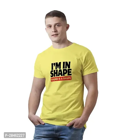 Hinglish Men's I'm in Shape T-Shirt (Yellow, Medium)-thumb2