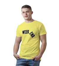 Hinglish Men's Week End T-Shirt (Yellow, XX-Large)-thumb1