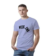 Hinglish Men's Week End T-Shirt (Sky Blue, Large)-thumb1