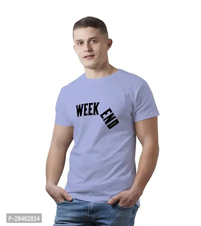 Hinglish Men's Week End T-Shirt (Sky Blue, Large)-thumb2