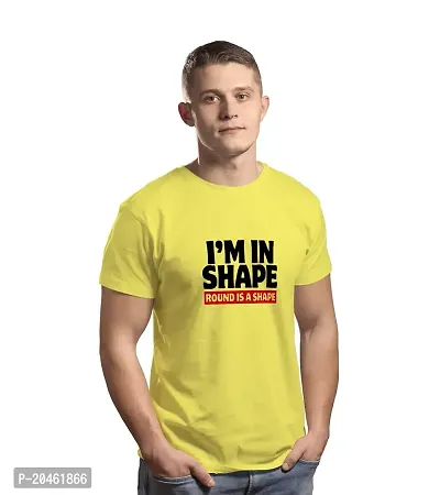 Hinglish Men's I'm in Shape T-Shirt (Yellow, Large)-thumb0