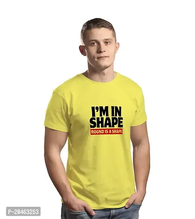 Hinglish Men's I'm in Shape T-Shirt (Yellow, X-Large)