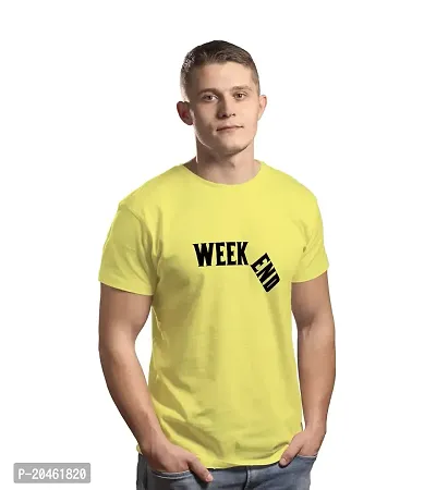 Hinglish Men's Week End T-Shirt (Yellow, XX-Large)-thumb0