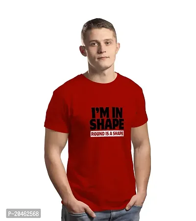 Hinglish Men's I'm in Shape T-Shirt (Red, Large)